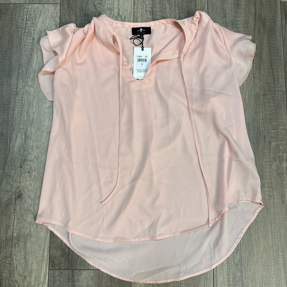 7 For All Mankind Light Pink Blouse
